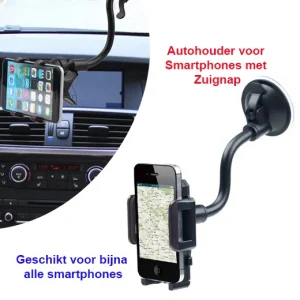 Autohouder voor Smartphones met Zuignap