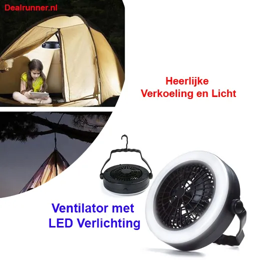 Draagbare ventilator met led verlichting in één - Afbeelding 5