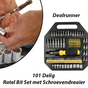 101 Delig Ratel Bit Set met Schroevendraaier