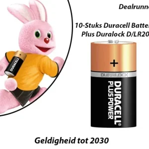 10-Stuks Duracell Batterij Plus Duralock D/LR20