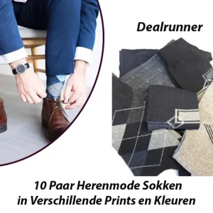 10 Paar Herenmode Sokken in Verschillende Prints en Kleuren