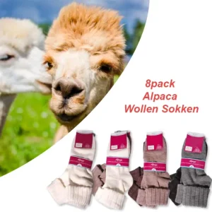 De klassieke tijdloze sok voor zowel dames als heren, 8pack Alpaca Wollen Sokken