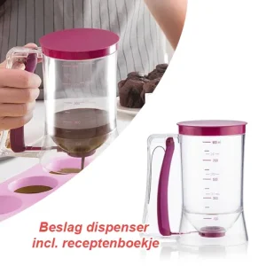 Altijd juiste hoeveelheid beslag met de Beslag dispenser incl. receptenboekje