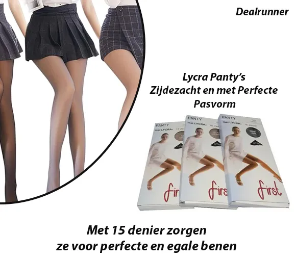 7-Paar voor 7 Dagen Lycra Panty’s Zijdezacht en met Perfecte Pasvorm