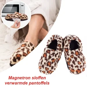 Magnetron sloffen, verwarmde pantoffels maat 36-42 – Dierenprint