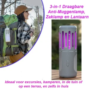 3-in-1 Draagbare Anti-Muggenlamp, Zaklamp en Lantaarn