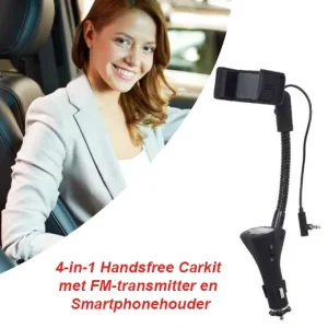 Handige 4-in-1 handsfree carkit met LCD display
