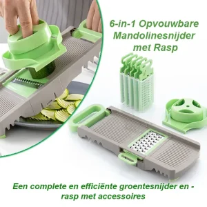 6-in-1 Opvouwbare Mandolinesnijder met Rasp
