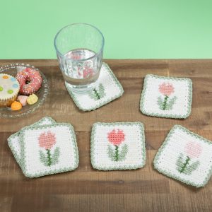 Haakpatroon - Onderzetters met tulpen
