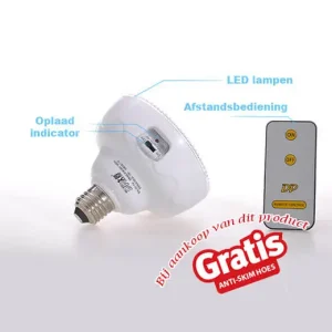Handige LED lamp op accu met afstandsbediening!