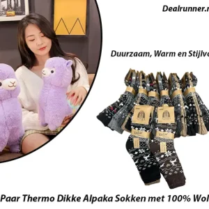 3 Paar Thermo Dikke Alpaka Sokken met 100% Wol