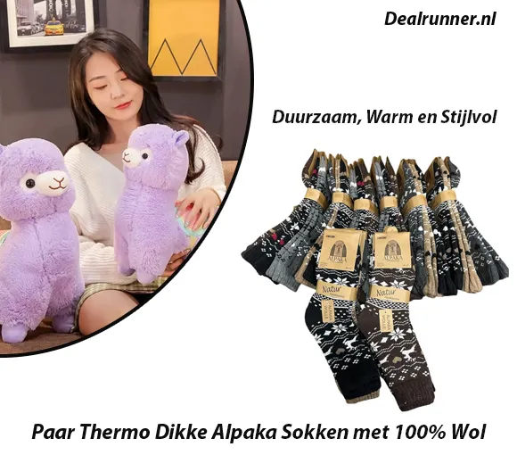 3 Paar Thermo Dikke Alpaka Sokken met 100% Wol - Afbeelding 4
