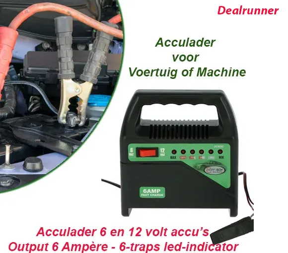 Acculader voor Voertuig of Machine 6V & 12V – Veilig & Snel Opladen - Afbeelding 2