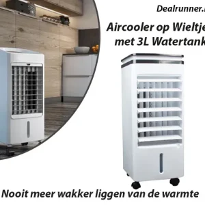 Aircooler op Wieltjes met 3L Watertank