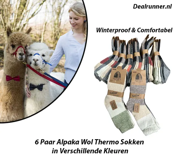 6 Paar Alpaka Dikke Wol Thermo Sokken in Verschillende Kleuren – Winterproof & Comfortabel - Afbeelding 2