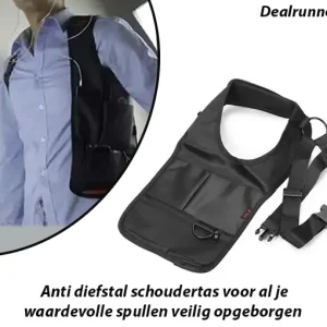 Anti diefstal schoudertas voor al je waardevolle spullen veilig opgeborgen