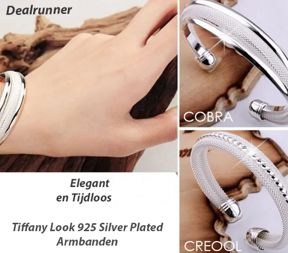 Tiffany Look 925 Silver Plated Armbanden in 2 Modellen - Afbeelding 3