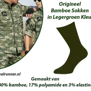 3-Paar Origineel Bamboe Sokken in Legergroen Kleur