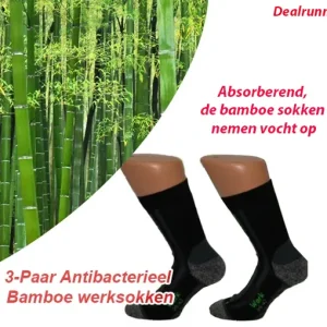 3-Paar Antibacterieel Bamboe Werksokken