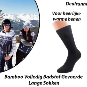 3 Paar Unisex Bamboe Volledig Badstof Gevoerde Lange Sokken