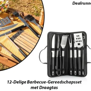 12-Delige Barbecue-Gereedschapsset met Draagtas