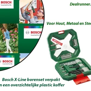 Bosch X-Line Borenset 34-delig – Voor Hout, Metaal en Steen