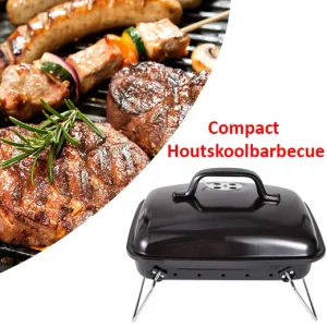 Compact Houtskoolbarbecue 34 x 22,5 x 22 cm – Staal
