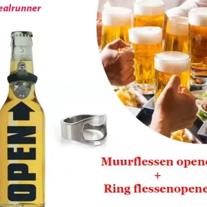 Ideaal Flessenopener set – Ring + Muurflessen opener