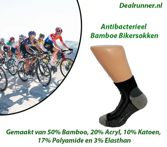 3-Paar Antibacterieel Bamboe Bikersokken - Afbeelding 3