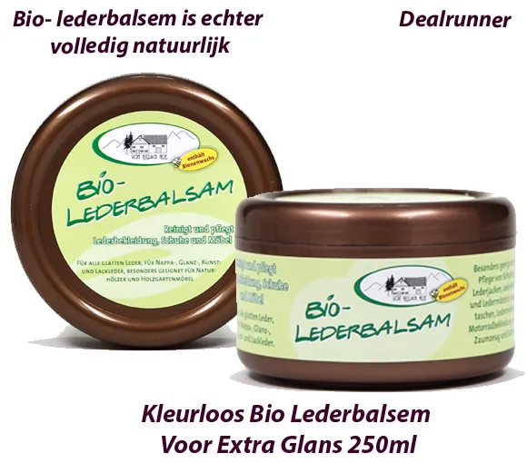 2 Potten Kleurloos Bio Lederbalsem Voor Extra Glans 250ml - Afbeelding 3
