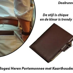 Bogesi Heren Portemonnee met Kaarthouder in Bruin Kleur