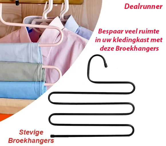 3 of 6 Stuks Metaal Broekhangers in 2 Kleuren