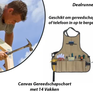 Canvas Gereedschapschort met 14 Vakken