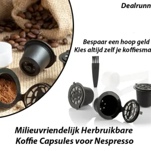 3-Stuks Milieuvriendelijk Herbruikbare Koffie Capsules voor Nespresso