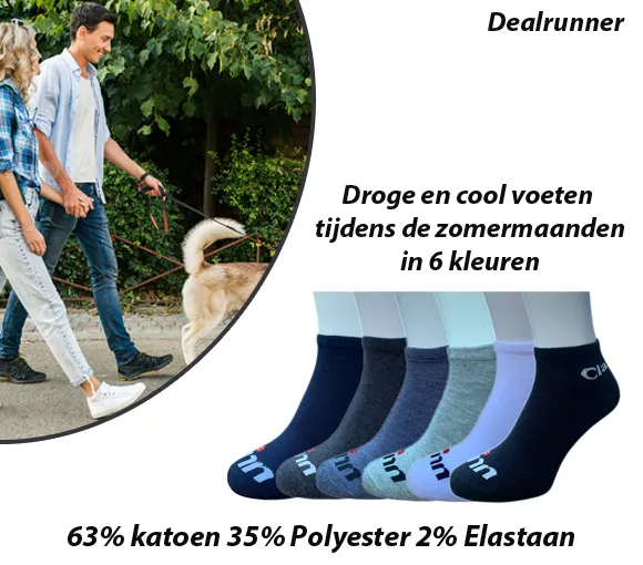 12 Paar Sneaker Enkelsokken Katoen Mix Kleuren met Logo in 2 Maten - Afbeelding 4