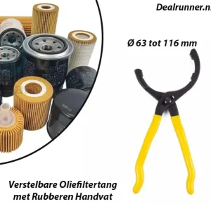 Verstelbare Oliefiltertang met Rubberen Handvat