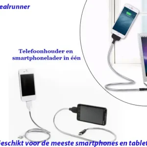 Telefoonhouder en smartphonelader in één
