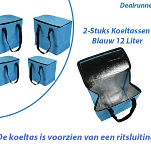 2-Stuks Koeltassen Blauw 12 Liter