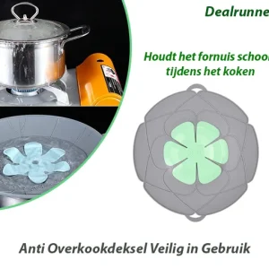 Anti Overkookdeksel Veilig in Gebruik Tussen 20℃ t/m 200℃