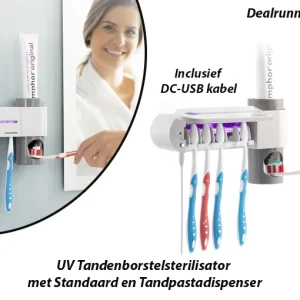 UV Tandenborstelsterilisator met Standaard en Tandpastadispenser