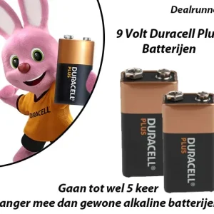 5-Stuks 9 Volt Duracell Plus Batterijen