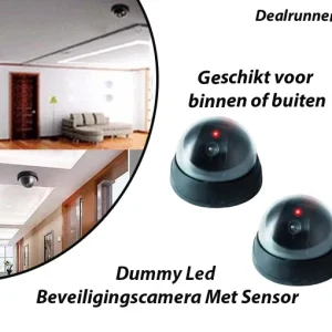 2 Stuks Dummy Led Beveiligingscamera Met Sensor