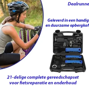 21-Delig Fiets Gereedschapset in een Handige Opbergkoffer