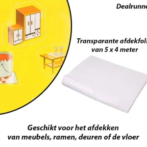 3-StuksTransparante Afdekfolie van 5 X 4 Meter