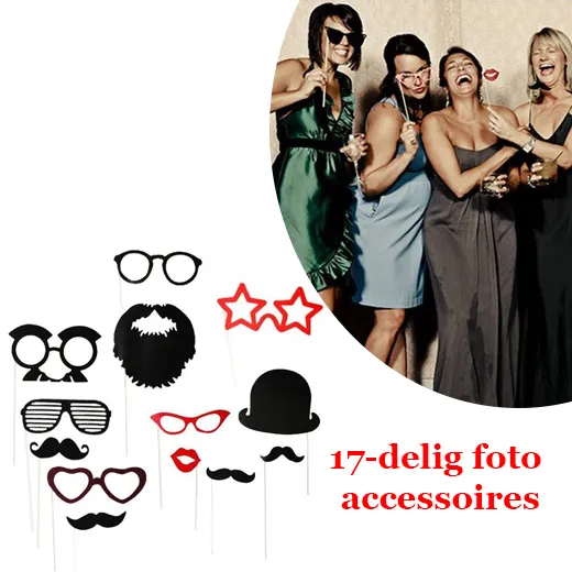 Foto accessoires voor leuke foto’s 17-delige set