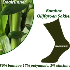 3-Paar Bamboe Olijfgroen Sokken