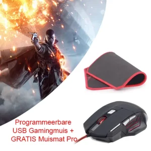 Programmeerbare USB Gamingmuis + GRATIS Muismat Pro