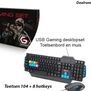 USB Gaming desktopset -Toetsenbord en muis