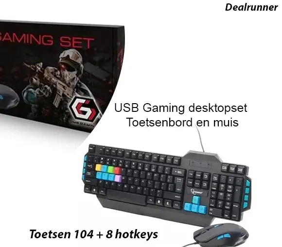 USB Gaming desktopset -Toetsenbord en muis