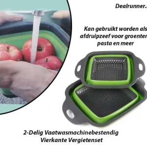 2-Delig Vaatwasmachinebestendig Vierkante Vergietenset